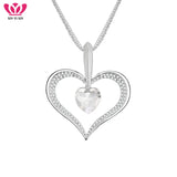 Crystal Hollow Glass Heart Layered Necklace for Women