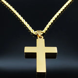 Big Cross Jesus Stainless Steel Necklace for Men Women Hip Hop Male Long Chain