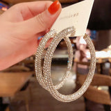Crystal Circle Hoop Earring For Women - Party Jewelry