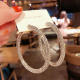 Crystal Circle Hoop Earring For Women - Party Jewelry