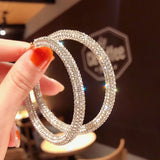 Crystal Circle Hoop Earring For Women - Party Jewelry