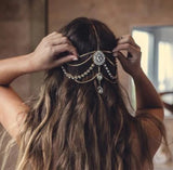 Crystal Gem Forehead Headpiece Bride Wedding Hair Accessories Women Boho Tiara