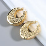 Copper Drop Earrings Set Wedding Party Daily Wear Gift Irregular Hoop Women