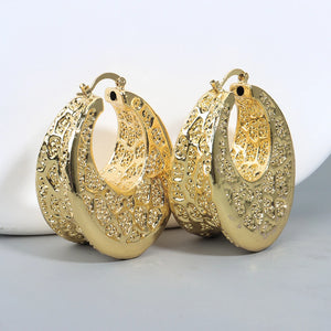 Copper Drop Earrings Set Wedding Party Daily Wear Gift Irregular Hoop Women
