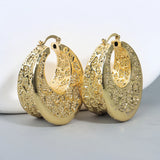 Copper Drop Earrings Set Wedding Party Daily Wear Gift Irregular Hoop Women