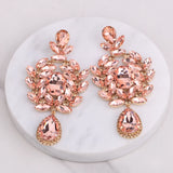 Oversize Gem Earrings Statement Jewelry Huge Rhinestone Accessories