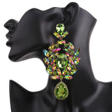 Oversize Gem Earrings Statement Jewelry Huge Rhinestone Accessories