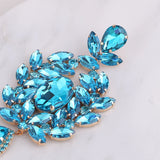 Oversize Gem Earrings Statement Jewelry Huge Rhinestone Accessories