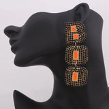 Big Geometric Beads Earrings Female Jewelry Halloween Accessiores