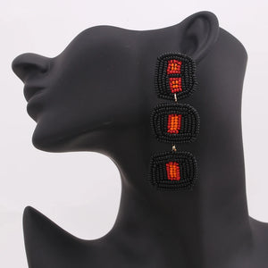 Big Geometric Beads Earrings Female Jewelry Halloween Accessiores