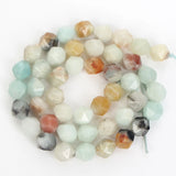 Faceted Amazonite Stone Beads Round Loose Beads DIY Jewelry Making 6/8/10MM