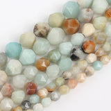 Faceted Amazonite Stone Beads Round Loose Beads DIY Jewelry Making 6/8/10MM