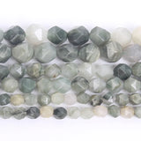 Faceted Green Grass Stone Beads for Jewelry Making DIY