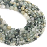 Faceted Green Grass Stone Beads for Jewelry Making DIY