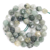 Faceted Green Grass Stone Beads for Jewelry Making DIY
