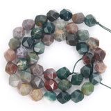 Faceted Indian Agate Stone Beads Round Loose Beads Jewelry Making DIY 6/8/10MM