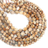 Faceted Natural Stone Beads Picture stone Round Loose Beads 6/8/10MM