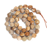Faceted Natural Stone Beads Picture stone Round Loose Beads 6/8/10MM