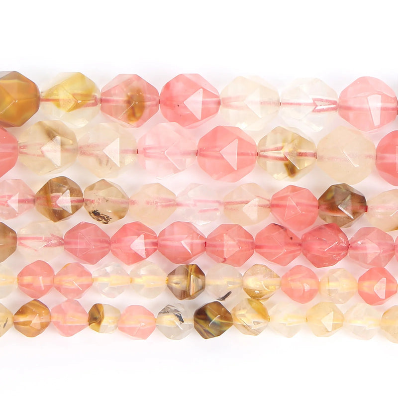 Faceted Watermelon Stone Beads Round Loose Beads for Jewelry Making DIY 6/8/10MM
