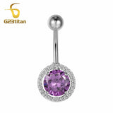 Big Flower Belly Button Ring Titanium Barbell Navel Piercing Women Body Jewelry