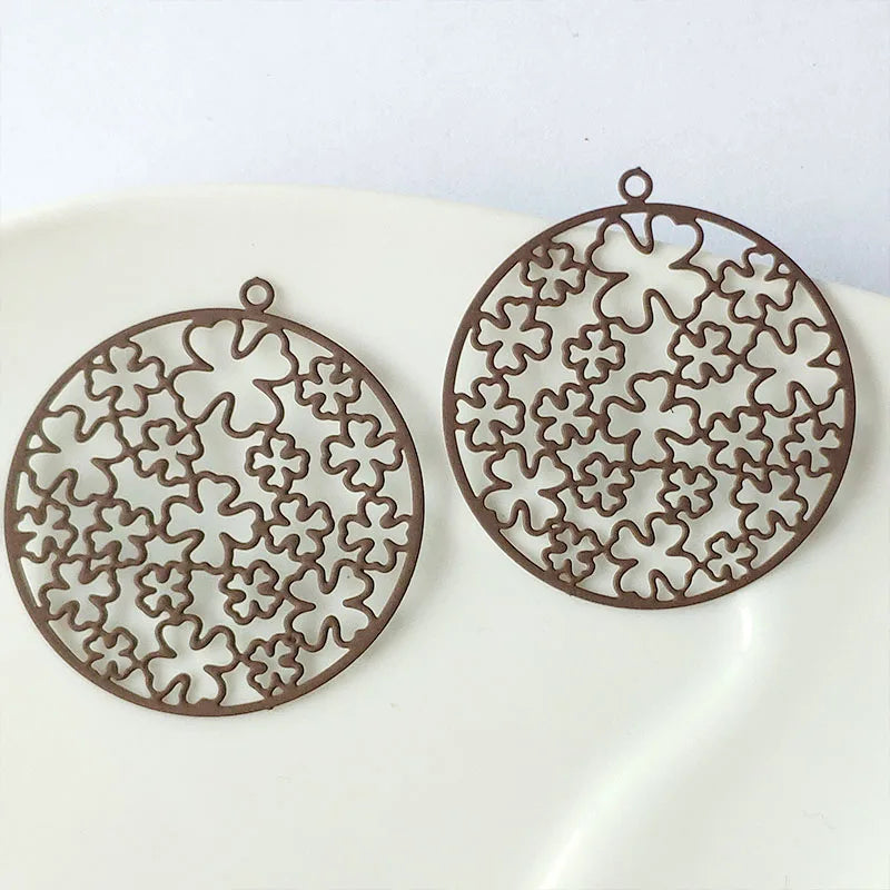 Big Flower Copper Circle DIY Accessories Components for Women