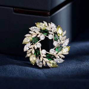 Big Flower Crystal Brooch For Women Bouquet Rhinestone Brooch Pin