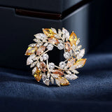 Big Flower Crystal Brooch For Women Bouquet Rhinestone Brooch Pin