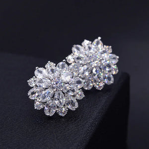 Lab Diamond Stud Earring 925 Silver Wedding Earrings for Women