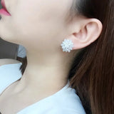 Lab Diamond Stud Earring 925 Silver Wedding Earrings for Women