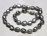 Gray Freshwater Pearl Necklace 10x13mm 18INCH