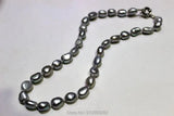 Gray Freshwater Pearl Necklace 10x13mm 18INCH
