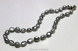 Gray Freshwater Pearl Necklace 10x13mm 18INCH