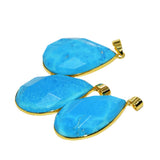 Green Turquoise Stone Drop Pendant for Jewelry Making Large Gem