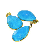 Green Turquoise Stone Drop Pendant for Jewelry Making Large Gem