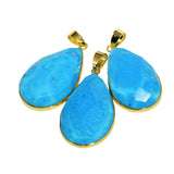 Green Turquoise Stone Drop Pendant for Jewelry Making Large Gem