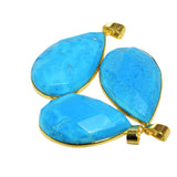 Green Turquoise Stone Drop Pendant for Jewelry Making Large Gem