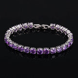Diamond Flash Lady's Zircon Bracelet Silver Bangle Fine Bridal Wedding Jewelry
