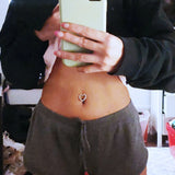 Steel Belly Button Ring Reversed Bar Navel Piercing