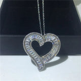 925 Silver Heart Pendant with Zircon Cz for Women