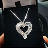 925 Silver Heart Pendant with Zircon Cz for Women