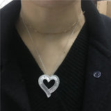 925 Silver Heart Pendant with Zircon Cz for Women