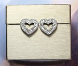 Heart Lab Diamond Stud Earrings 925 Silver Bridal Jewelry