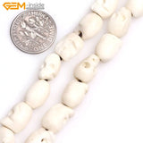 Handmade Carved Skull Skeleton Halloween OX Bone Beads