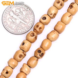 Handmade Carved Skull Skeleton Halloween OX Bone Beads