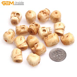Handmade Carved Skull Skeleton Halloween OX Bone Beads