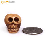 2mm Tan Carved Skull Large OX Bone Beads for Halloween DIY Bulk