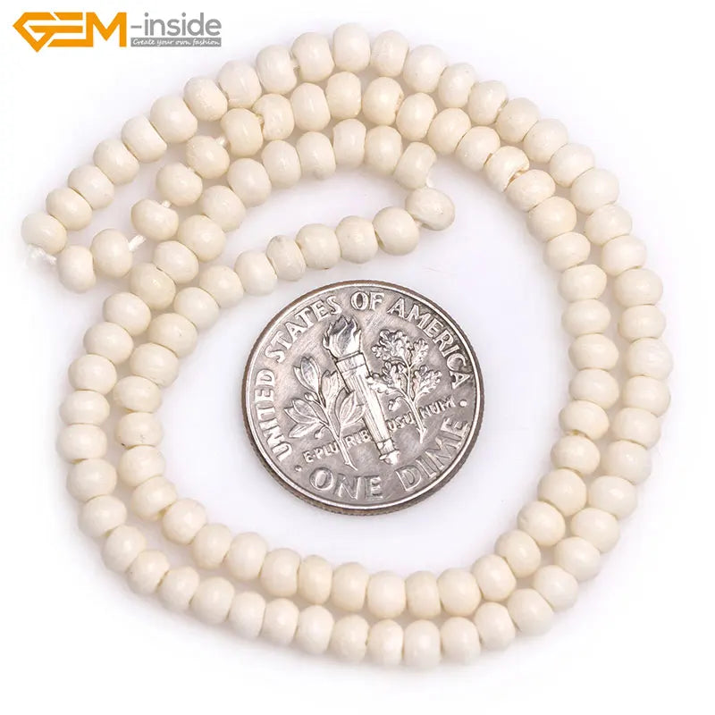 Big Hole Strand Rondelle Donuts Heishi Spacer Beads Tan Cream Natural OX Bone