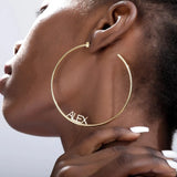 Big Hoop Earring Name Jewelry Stainless Steel For Women Wedding Accessory