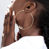 Big Hoop Earring Name Jewelry Stainless Steel For Women Wedding Accessory