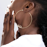Personalized Big Hoop Earrings Stainless Steel Name Jewelry